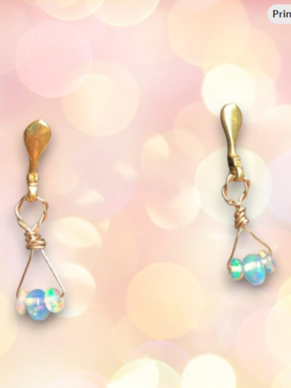 New Handmade Opal Earrings wrapped in 14k Gold Filled Wire